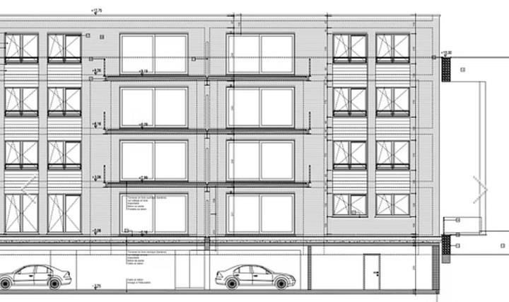 Plan technique de façade, projet Auderghem