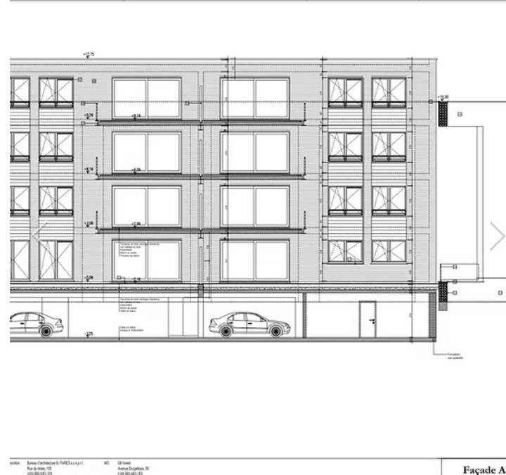 Plan technique de façade, projet Rue de Senne