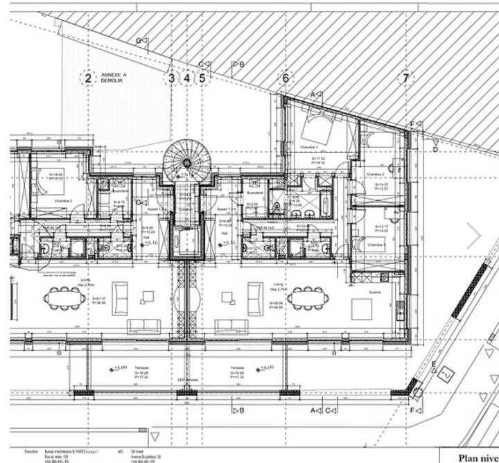 Plan d'étage, projet Rue de Senne